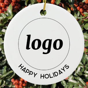 Simple Logo Custom Text Business Promotional Ceramic Tree Decoration