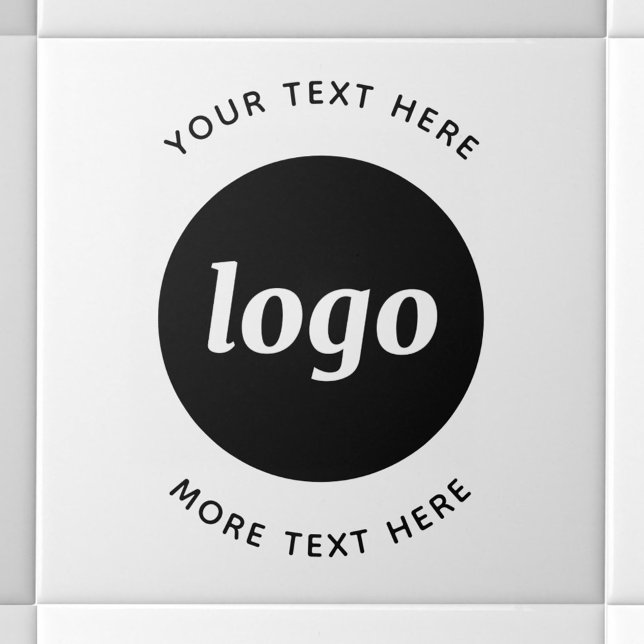 Simple Logo Custom Text Business Tile (Logo and custom text business promotional ceramic tile)