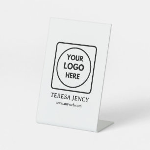 Simple Logo Display Stand for Branding Pedestal Sign