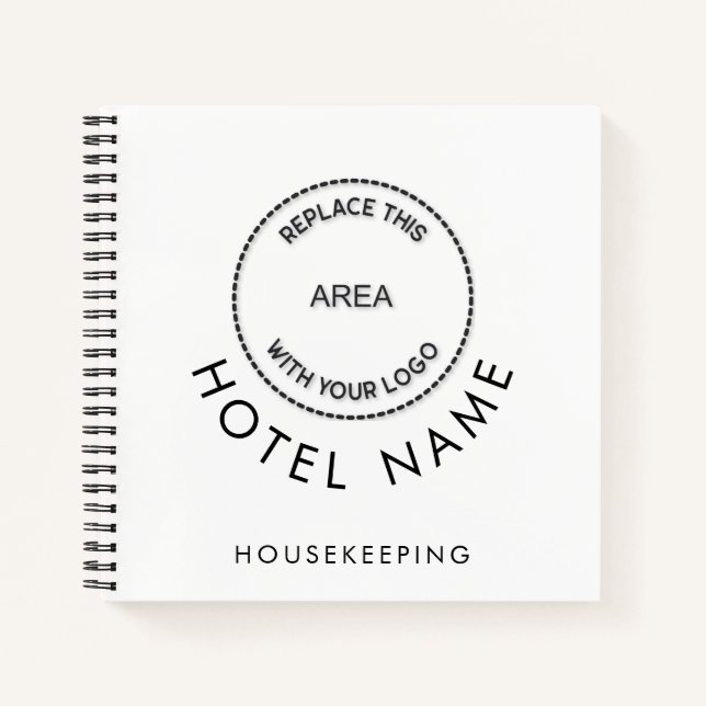 Simple Logo Hotel Name QR Code Any Colour  Notebook (Front)