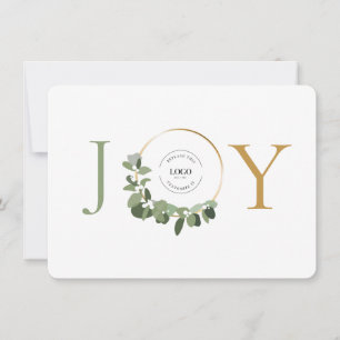 Simple logo in Modern Wreath Custom Holiday Card