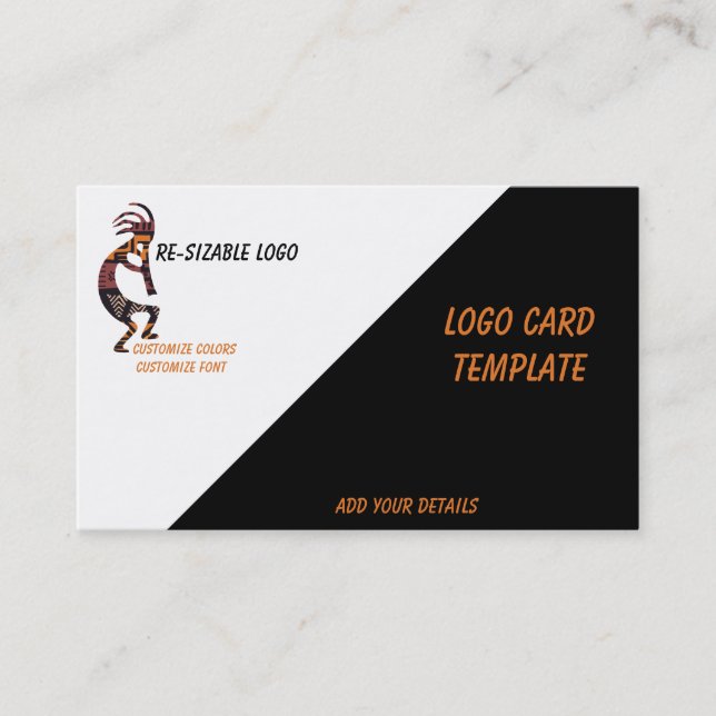 Simple Logo Kokopelli Business Card (Front)