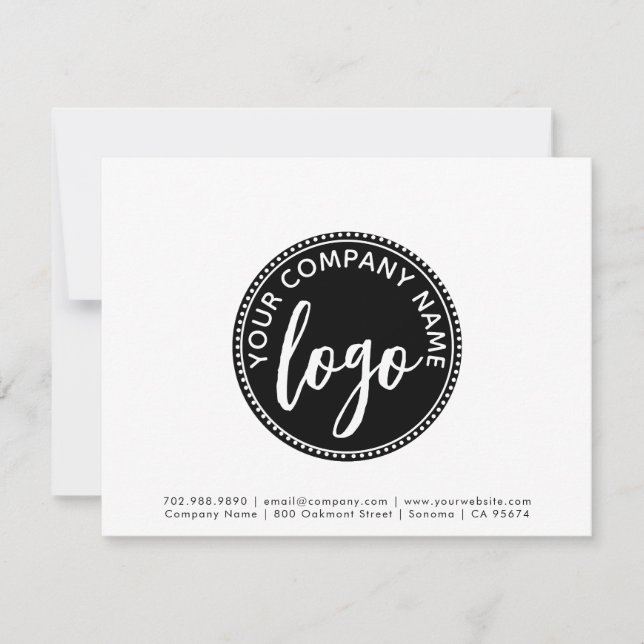 Simple Logo Minimalist Professional White Card (Front)