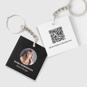 Simple Logo Minimalist QR Code Key Ring