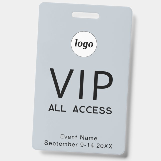 Simple Logo Minimalist VIP All Access Pass Event ID Badge (Simple logo with custom text business branding promotional VIP all access event ID badge)