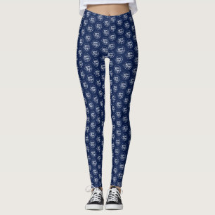 Simple Logo Navy Blue Modern Marketing  Leggings