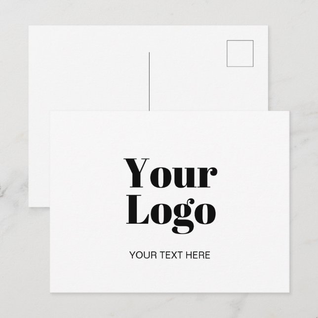 Simple Logo or Image Upload Template & Custom Text Postcard (Front/Back)