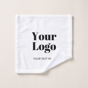 Simple Logo or Image Upload Template & Custom Text Wash Cloth
