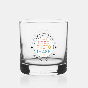 Simple Logo or Photo Personalised Custom Whiskey Glass