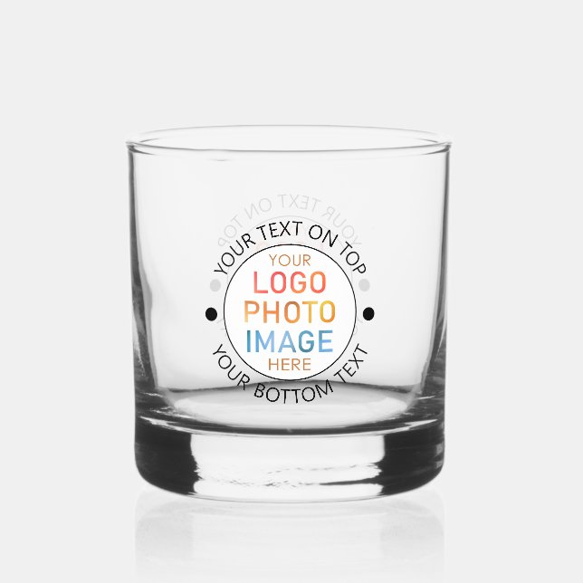 Simple Logo or Photo Personalised Custom Whiskey Glass (Front)
