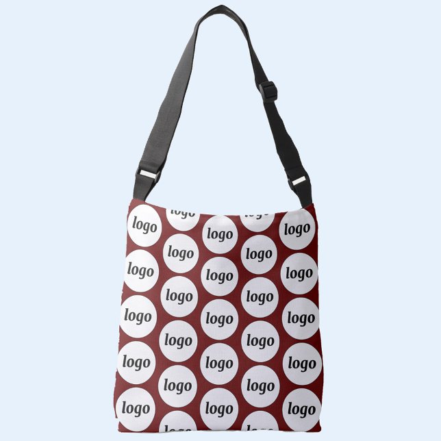 Simple Logo Pattern Business Burgundy Crossbody Bag (Simple logo pattern business branding promotional cross body bag)