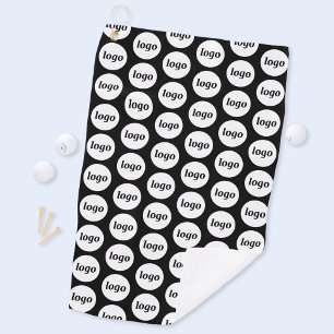 Simple Logo Pattern Business Promotional Black Golf Towel