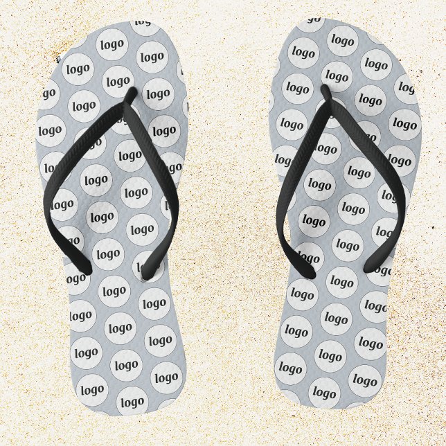 Simple Logo Pattern Business Promotional Flip Flops (Simple logo pattern business promotional branding flip flops)
