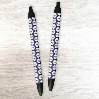 Simple Logo Pattern Business Promotional Navy Blue Black Ink Pen