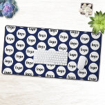 Simple Logo Pattern Business Promotional Navy Blue Desk Mat<br><div class="desc">Simple logo design to foster brand loyalty and promote your small business.  Replace the logo with your own and change the background colour in the Design Tool to customise.</div>