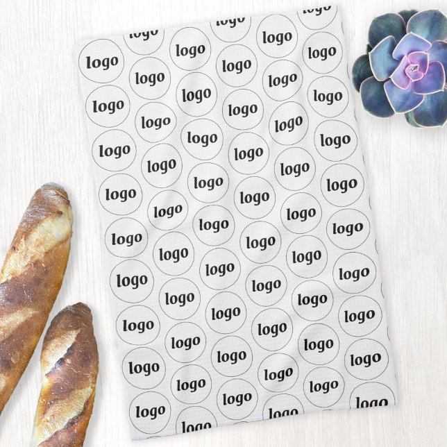 Simple Logo Pattern Business Promotional Tea Towel (Logo pattern business branding promotional kitchen tea towel)