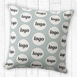 Simple Logo Pattern Powder Blue Cushion<br><div class="desc">Simple minimalist logo design to foster brand loyalty and promote your small business.  Replace the logo with your own and change the background colour in the Design Tool to customise.</div>