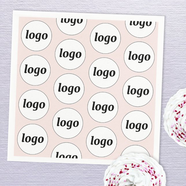 Simple Logo Pattern Promotional Blush Pink Napkin (Logo pattern business promotional paper napkin)