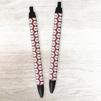 Simple Logo Pattern Promotional Business Burgundy Black Ink Pen