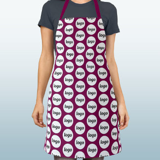 Simple Logo Pattern Promotional Magenta Pink Apron