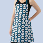 Simple Logo Pattern Promotional Teal Green Apron<br><div class="desc">Simple minimalist logo design to foster brand loyalty and promote your small business.  Replace the logo with your own and change the background colour in the Design Tool to customise.  Perfect for business parties and events,  or for your cafe,  restaurant or bakery.</div>