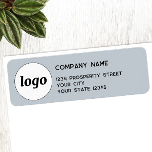 Simple Logo Powder Blue Company Return Address