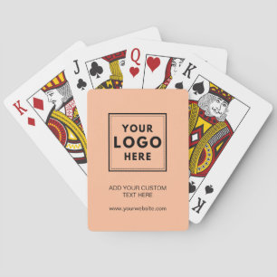 Simple Logo Professional Business Peach Playing Cards