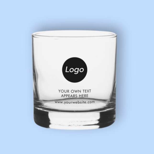 Simple Logo Professional Business Whiskey Glass (Business Logo Whiskey Glass. Add your own corporate branding, website address and choice of text.)