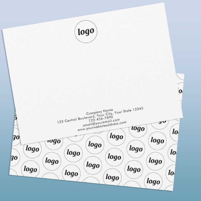 Simple Logo Professional Card (Logo custom text promotional business notecard)