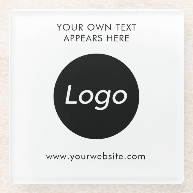 Simple Logo Professional Company Glass Coaster (Front)