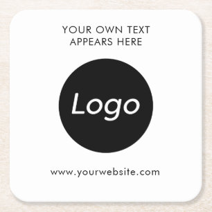 Simple Logo Professional Company Square Paper Coaster