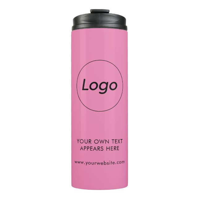 Simple Logo Professional Pink Thermal Tumbler (Front)