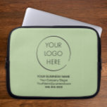 Simple Logo Promotional Bag, Business or Shop, Laptop Sleeve<br><div class="desc">This custom laptop sleeve features your business logo, name, and contact information, creating a polished and practical accessory for work and travel. Designed to protect your laptop while showcasing your brand, it’s perfect for professionals, small business owners, and entrepreneurs on the go. A stylish way to keep your device safe...</div>