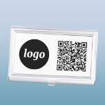 Simple Logo Promotional Business QR Code Business Card Holder<br><div class="desc">Simple logo and QR code to promote your business.  Replace the logo and QR code with your own to customise.  Minimalist and professional to reflect your brand.</div>