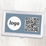 Simple Logo Promotional Business QR Code Business Card Holder<br><div class="desc">Simple logo and QR code to promote your business.  Replace the logo and QR code with your own to customise.  Minimalist and professional to reflect your brand.</div>