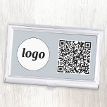 Simple Logo Promotional Business QR Code Business Card Holder<br><div class="desc">Simple logo and QR code to promote your business.  Replace the logo and QR code with your own to customise.  Minimalist and professional to reflect your brand.</div>