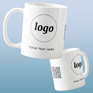 Simple Logo QR Code and Text Business Promotional Coffee Mug