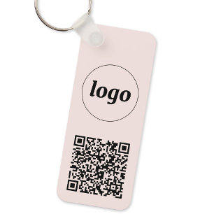 Simple Logo QR Code Business Key Ring