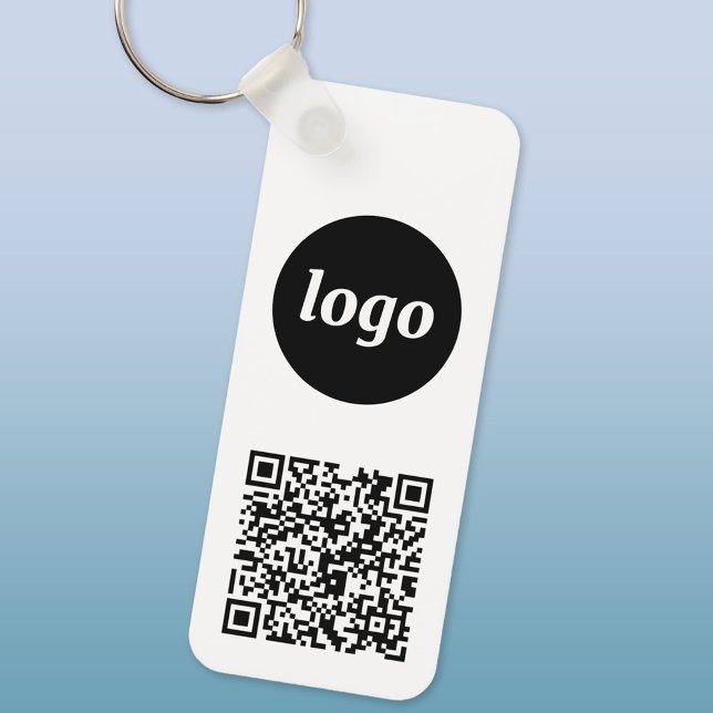 Simple Logo QR Code Business Key Ring (Logo QR code business promotional keychain keyring)