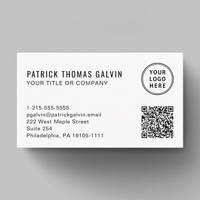 Simple Logo QR Code Professional Business Card (Capture attention, make connections, and leave a lasting impression with our modern QR business card)