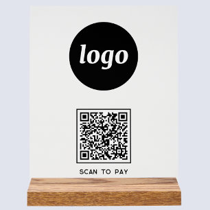 Simple Logo QR code Scan to Pay Business Acrylic Sign