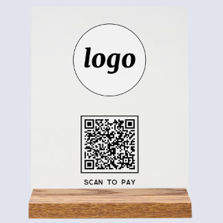 Simple Logo QR code Scan to Pay Business Acrylic Sign
