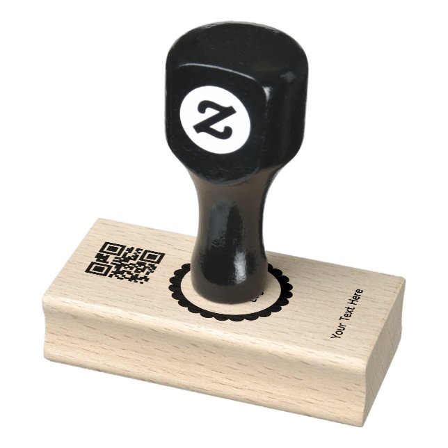 Simple Logo 'QR Code' Text Business Promotional Rubber Stamp (Stamp)