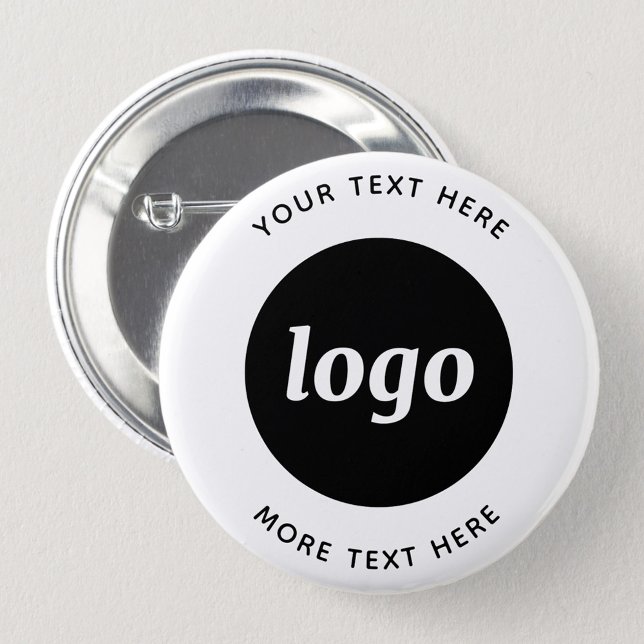 Simple Logo Text 6 Cm Round Badge (Simple logo with text promotional business button)