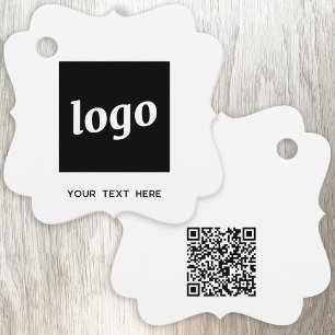 Simple Logo Text and QR Code Business Price Tags