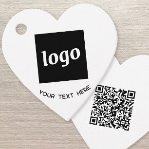 Simple Logo Text and QR Code Business Price Tags