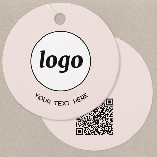 Simple Logo Text and QR Code Business Price Tags