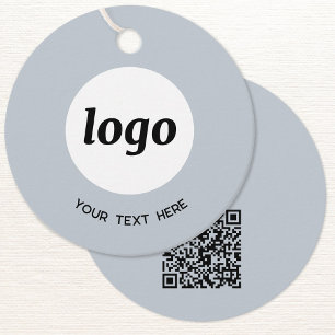 Simple Logo Text and QR Code Business Price Tags