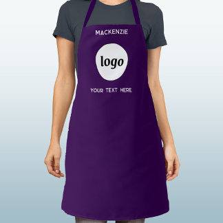 Simple Logo Text Business Branding Dark Purple Apron