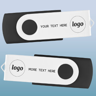 Simple Logo Text Business Branding Promotional USB Flash Drive